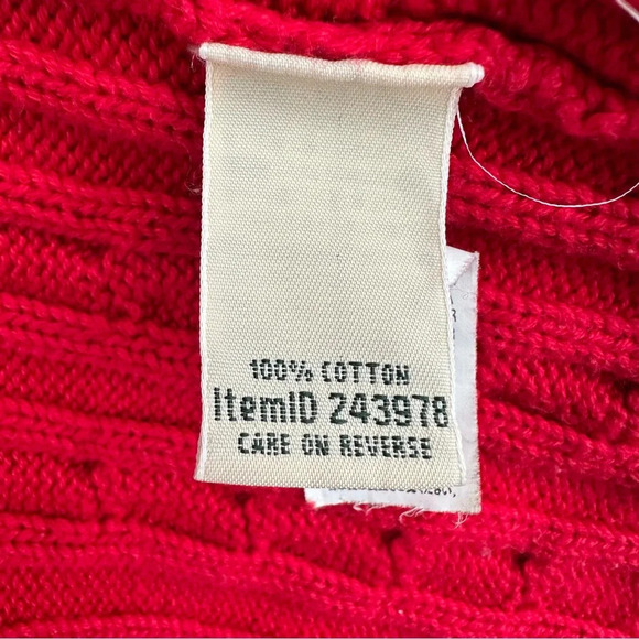 L. L. Bean Red Cable Knit Zip Up Sweater Jacket Women’s Size Small Item 243978 - Picture 6 of 7